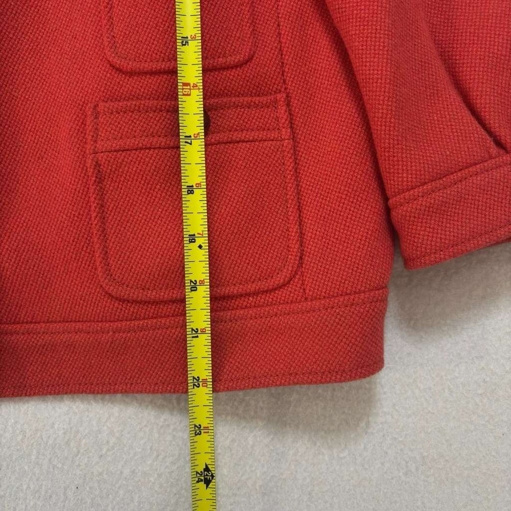 J. Crew Ruby Red Wool Blend Collarless Elegant Bu… - image 8